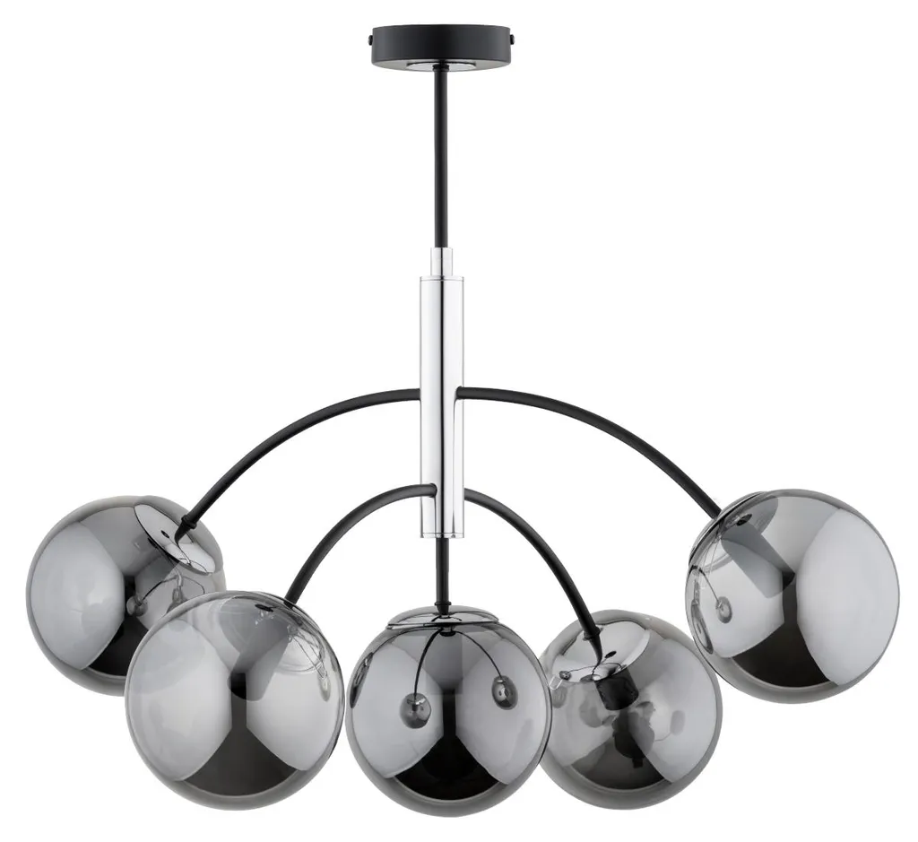 Lustre Moderne à Boules Graphite Suspension Salon ARINI Noire Alfa