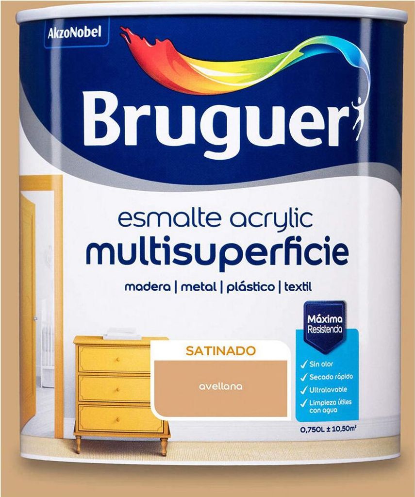 Bruguer 5161509, Farbe, Fertig gemischt, Tür, Türrahmen, Entrance door, Möbel, Gartenmöbel, Melamin, Polyvinylchlorid (PVC), Fenster,..., Satin...