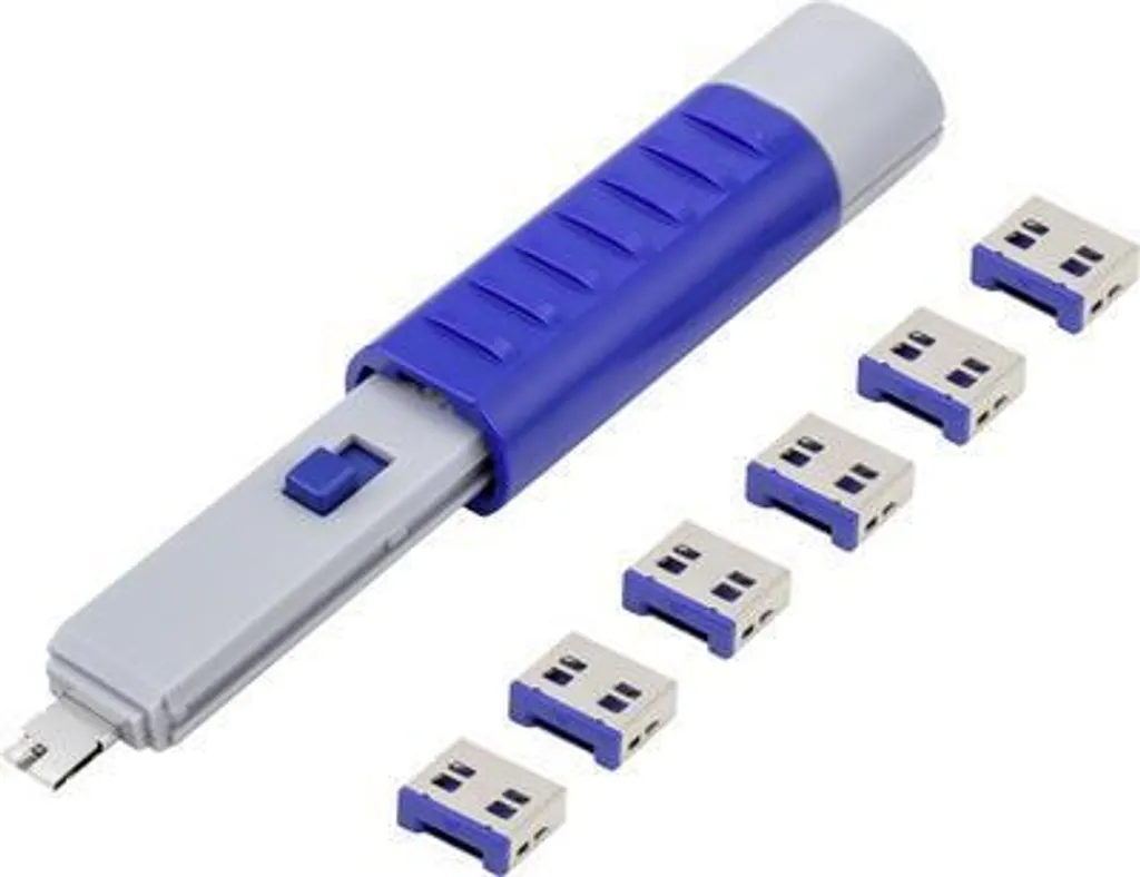 Set 6 Pezzi Blocco Porte USB Renkforce RF-4714586 con Chiave Fisica