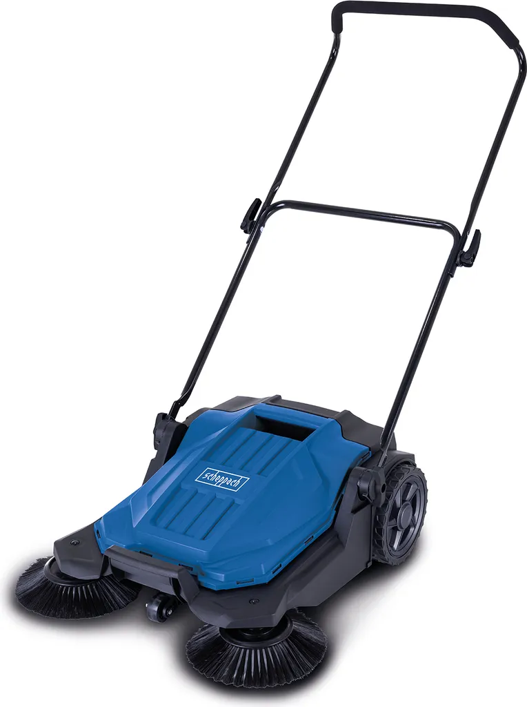 Scopa manuale Scheppach S800 | Larghezza di spazzamento 650 mm | Prestazioni superficiali 2600m²/h | Cesto di raccolta 20L | Efficace sistema di spazzamento a 3 spazzole