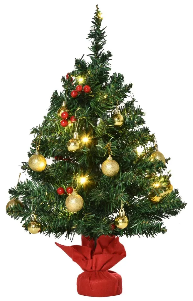 Décoration de Noël pour bureau : mini sapin illuminé 60cm tout inclus