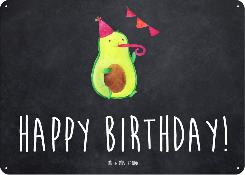 Mr. & Mrs. Panda tafel Avocado Geburtstag DIN A5 - Kreidetafel - Geschenk, Happy Birthday, Türschild, Party, Schild, Wandbild, Blechschild, Feier,...