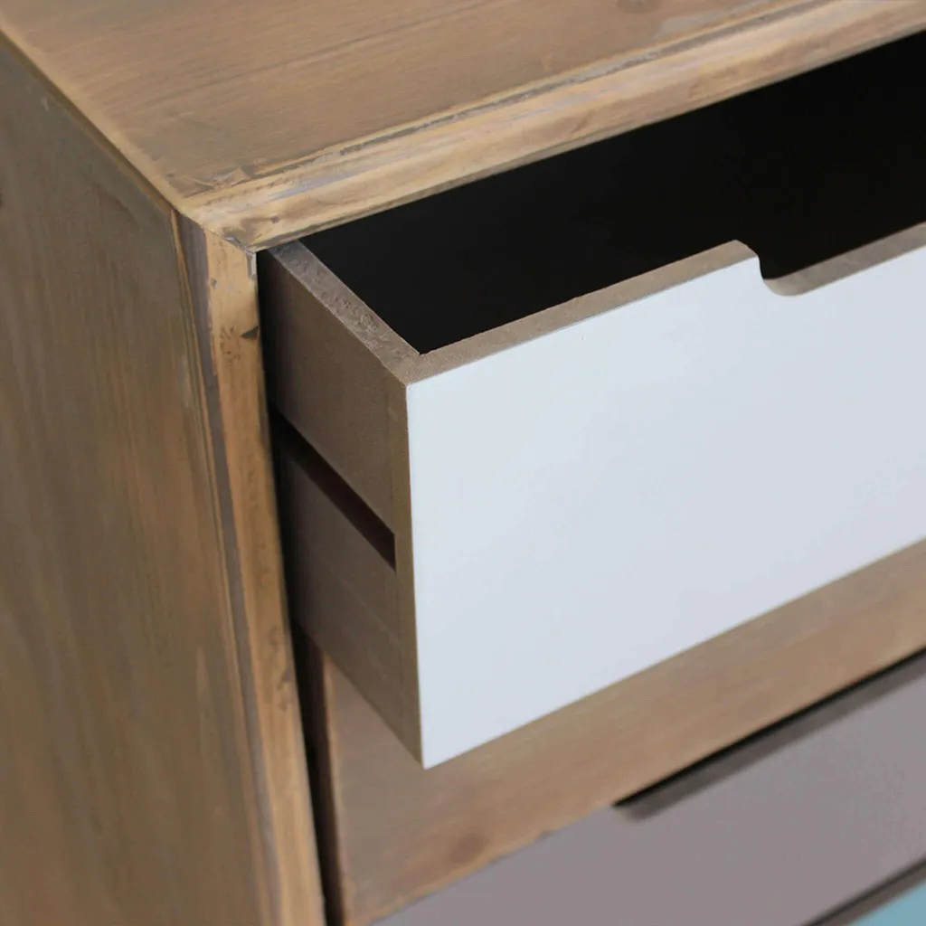 Rangement efficace : Commode bois CHARLES 5 tiroirs contre le désordre