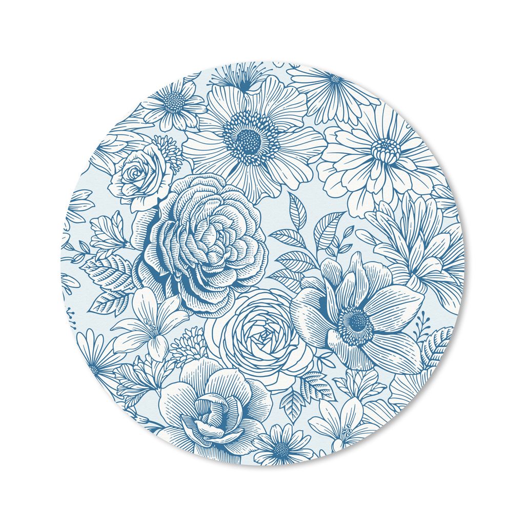 MuchoWow Mauspad Mousepad Rosen - Retro - Muster 50x50 cm - Mousepads - Maus Mat - Pad - Mausunterlage - Vinyl