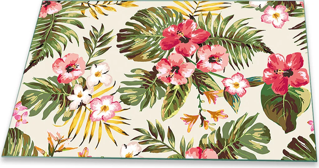 Protezione Piano Cottura 80x52 Vetro | Tagliere Professionale Fiori
