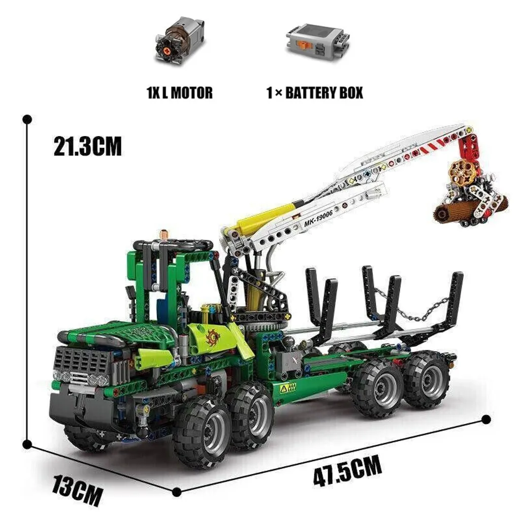 Mould King 19006 Machine Forestière Pneumatique RC Blocs de Construction