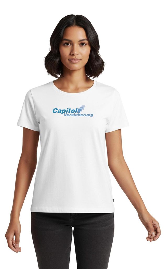Spreadshirt Stromberg Logo Capitol Versicherung Frauen Premium T-Shirt, 3XL, Weiß