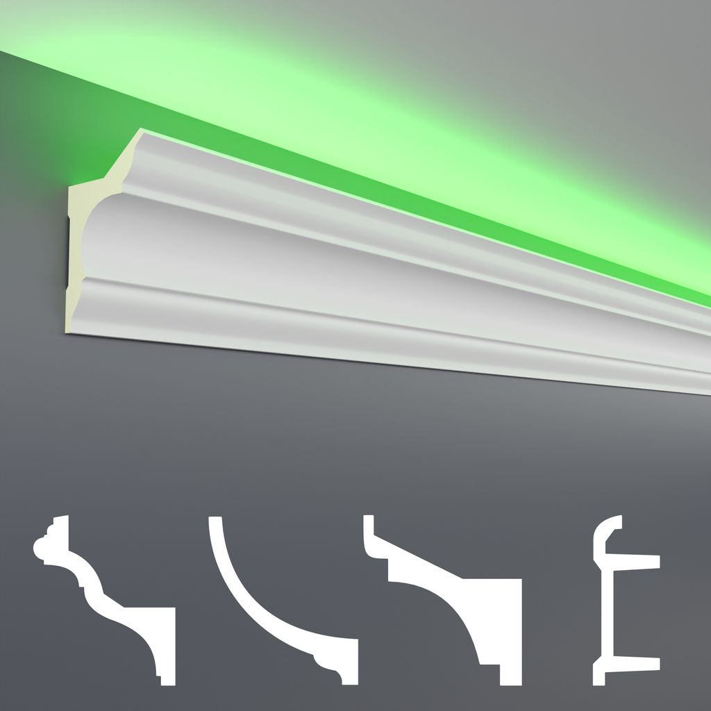 HEXIMO LED Stuckleisten klassisch, indirekte Beleuchtung Deckenleisten XPS  Styropor