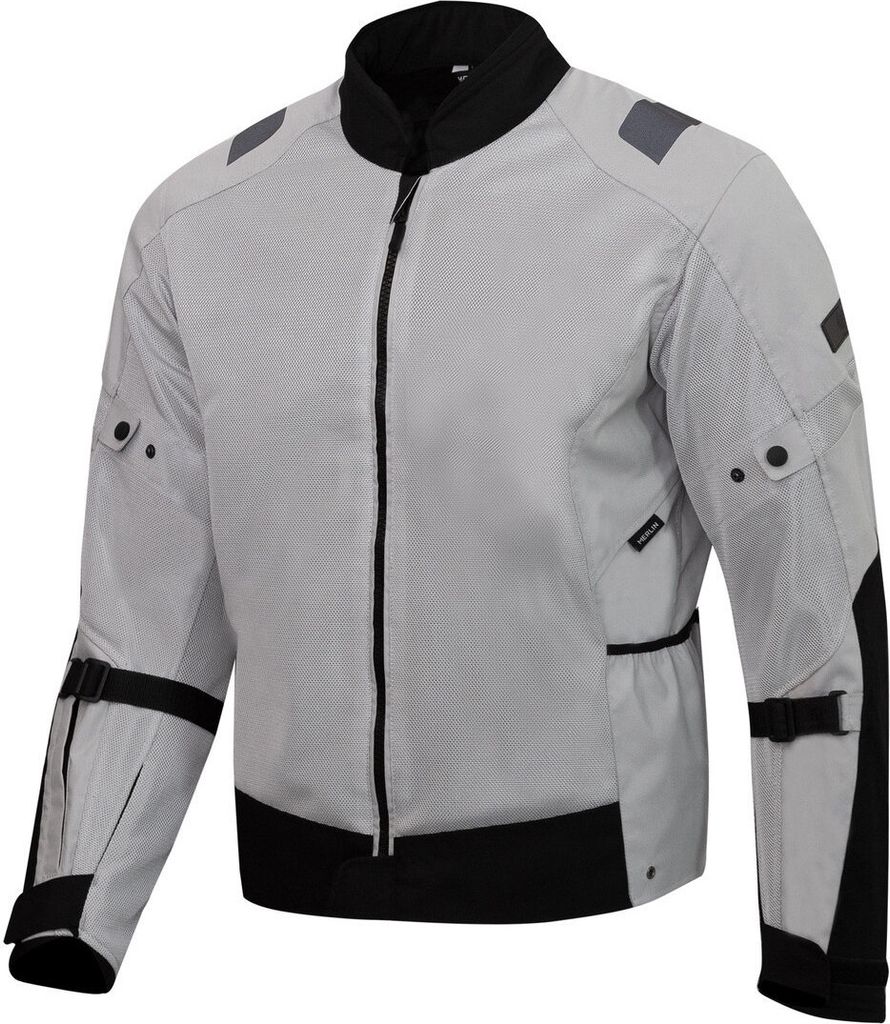 Merlin Taos Air Mesh Stretch Motorrad Textiljacke, hellgrau/schwarz, 4XL