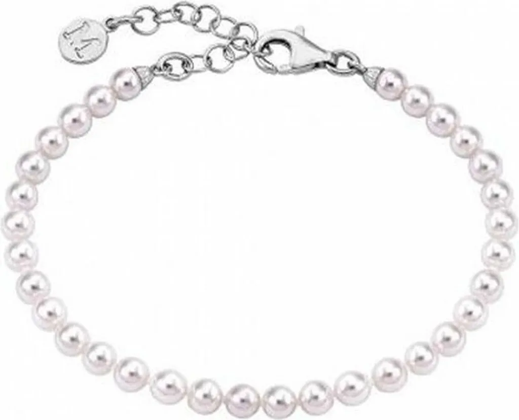 Bracelet Perles Anti-Ternissement en Argent Rhodié pour Peau Sensible