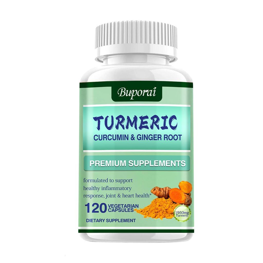 Turmeric Extract 1950 mg (120 Kapseln) Nahrungsergänzungsmittel, Gelenk, Schmerz, Entzündung