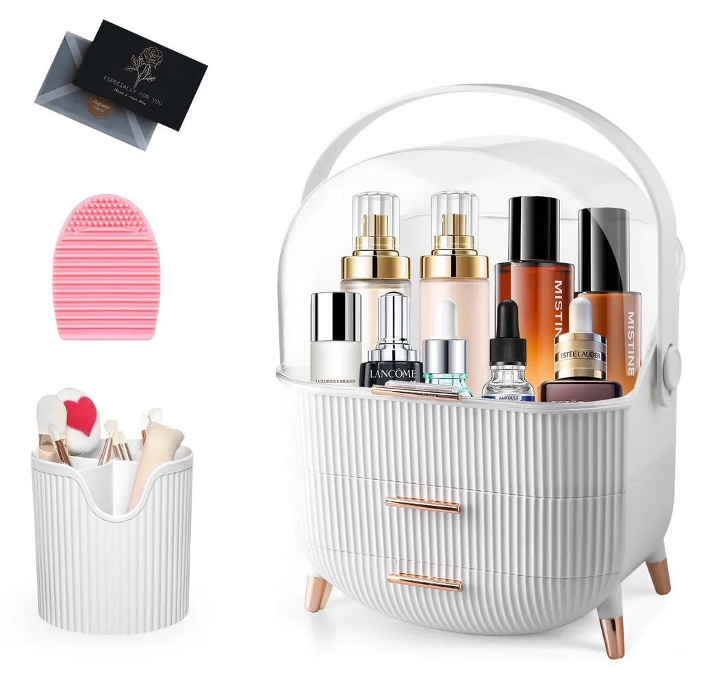 Organiseur de salle de bain étanche pour cosmétiques et soins du visage