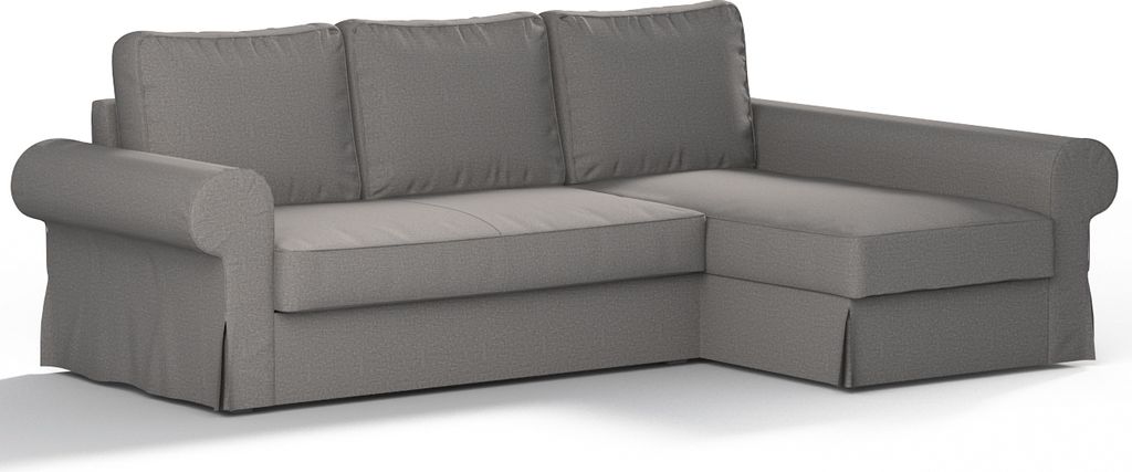 Dekoria Bezug für Backabro Bettsofa / Recamiere, grau, Bezug für Bettsofa Backabro mit Recamiere