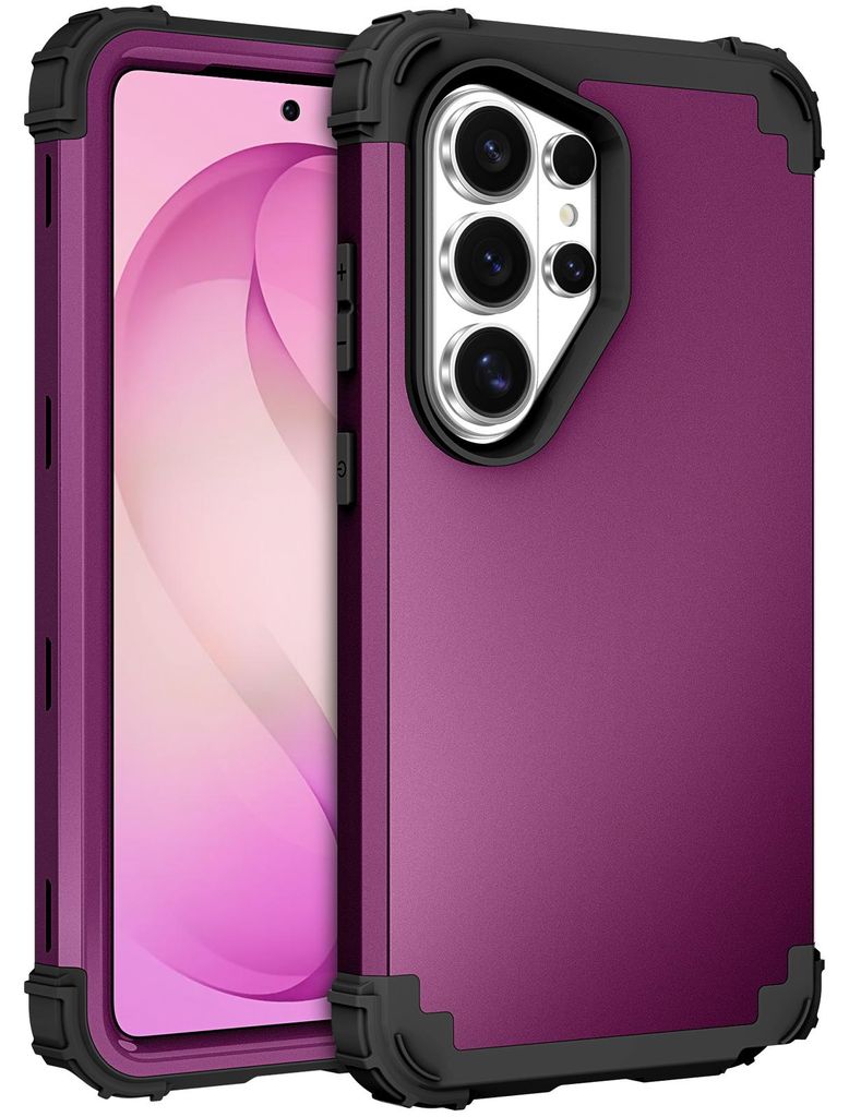 Handyhülle für Samsung Galaxy S26 Ultra Hybrid 3 in 1 PC TPU Stossfest Robust Hülle Lila