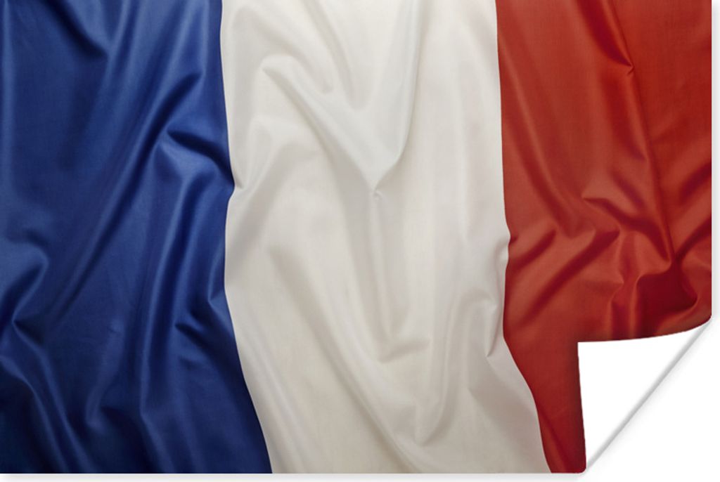 MuchoWow Poster Nahaufnahme der Flagge von Frankreich 60x40 cm - Schlafzimmerdekoration