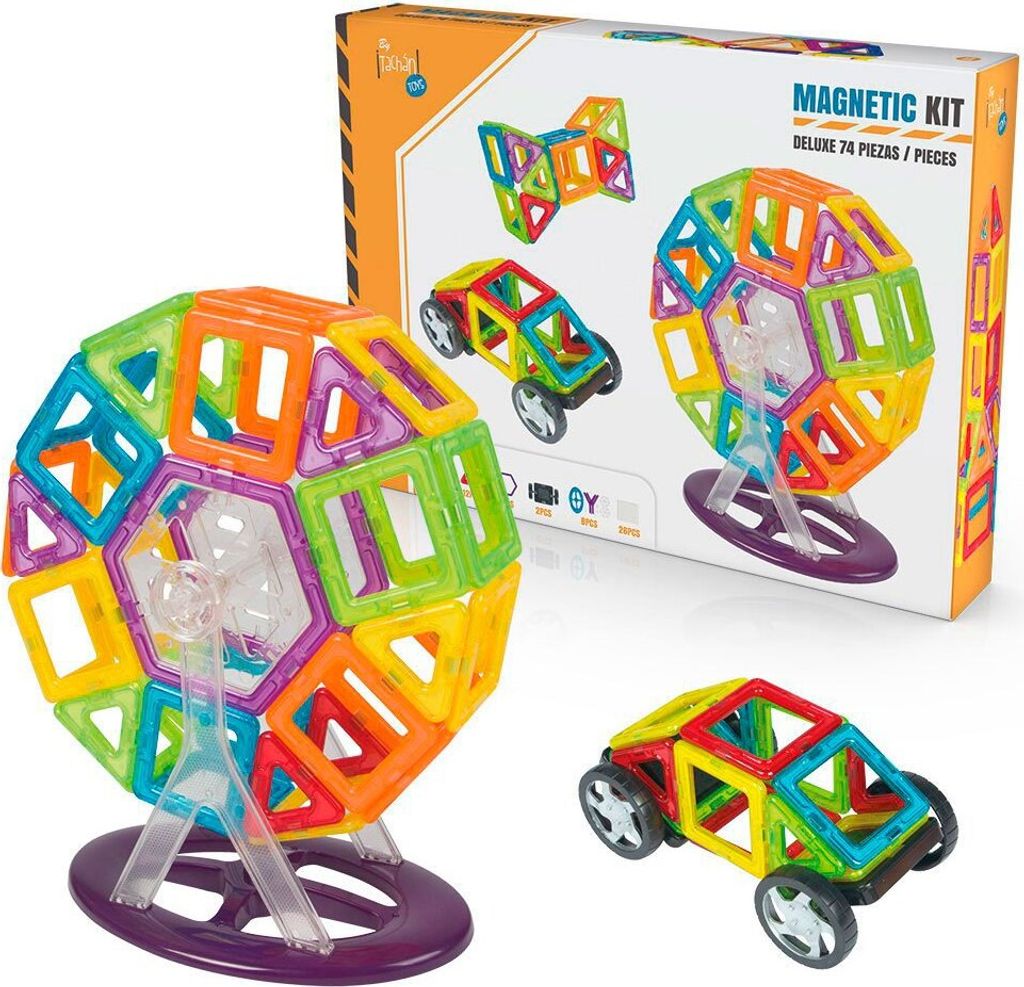 UNVI- Magnetic Kit Deluxe 74 Teile TACHAN Construction Set, Mehrfarbig (709T00635) UNVI
