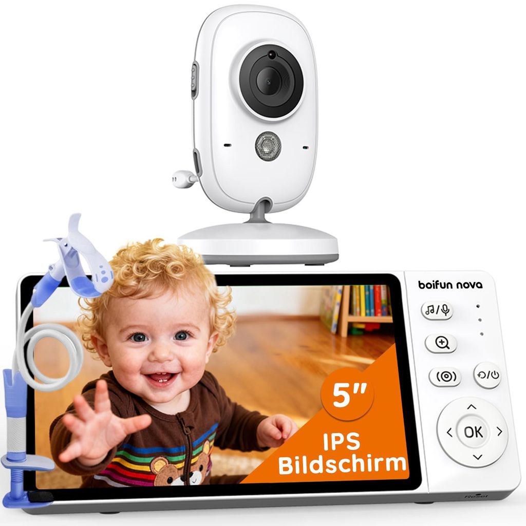 Babyphone mit Halterung, 5'' Baby Monitor Video, Babyfon Produktbild 