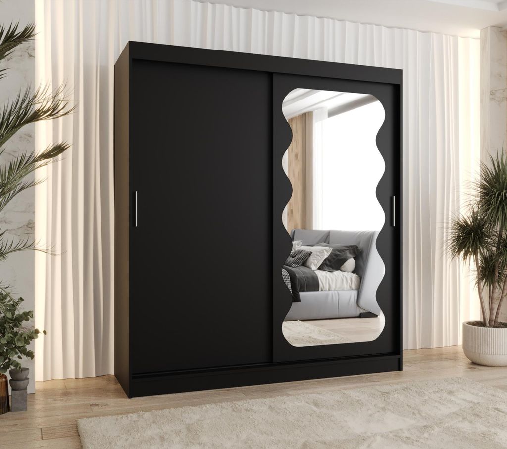 Kleiderschrank 180 cm ROZANA - schwarz