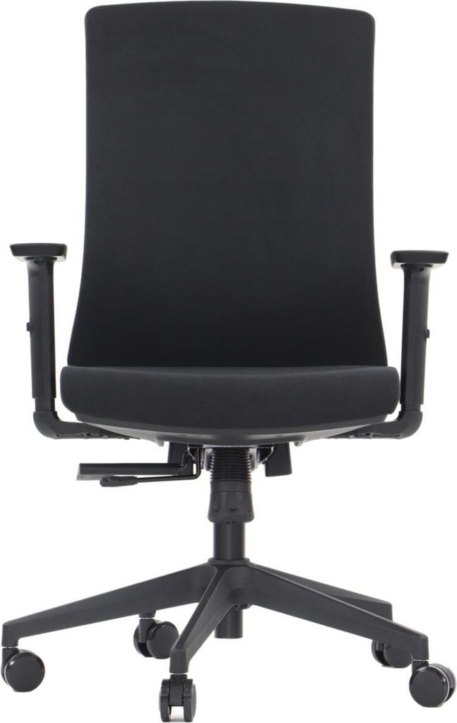 Ergonomischer Bürodrehstuhl TONO, Nylongestell, verstellbare Armlehnen, schwarze Polsterung