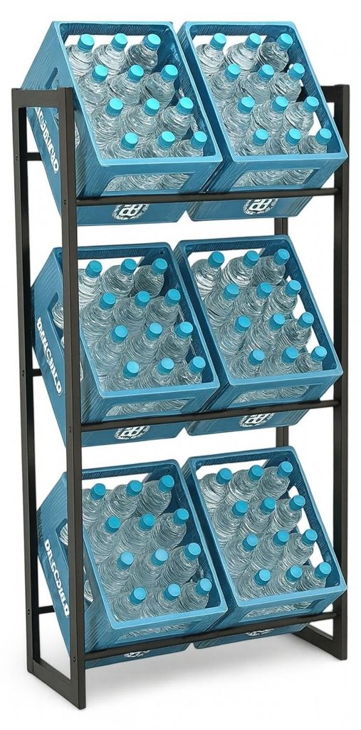 Getränkekistenregal Metall Getränkeregal bis zu 6 Kisten Produktbild 
