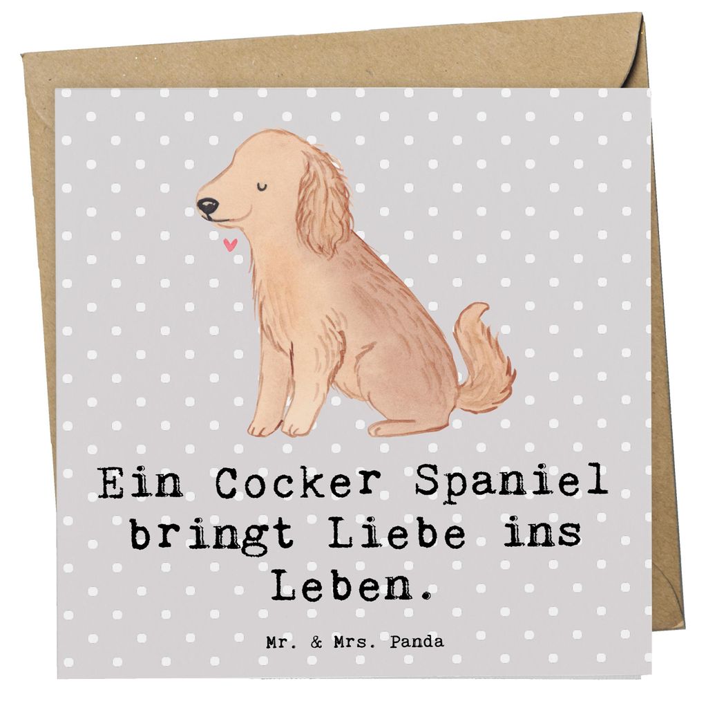 Mr. & Mrs. Panda Grußkarte Liebe Cocker Spaniel - Grau Produktbild 
