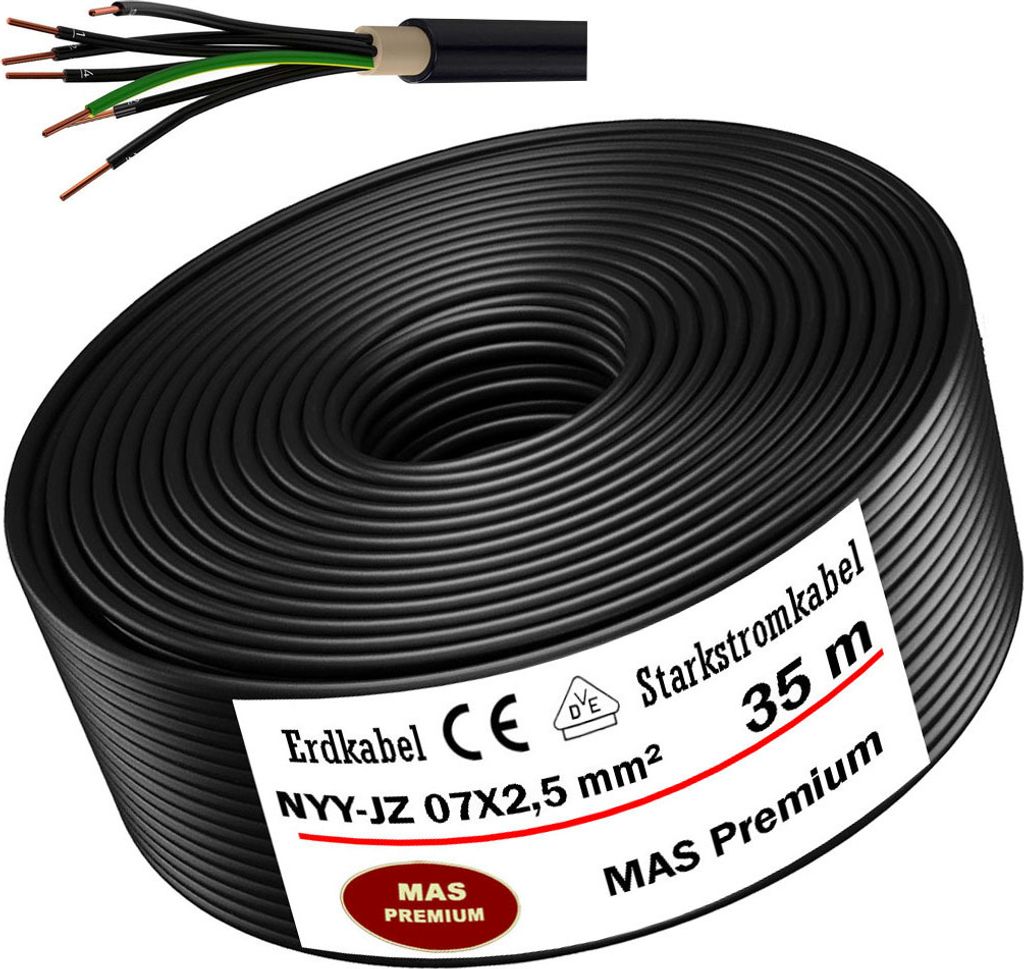 35m de câble de terre Câble de courant fort NYY-JZ 7X2,5 Image du produit 