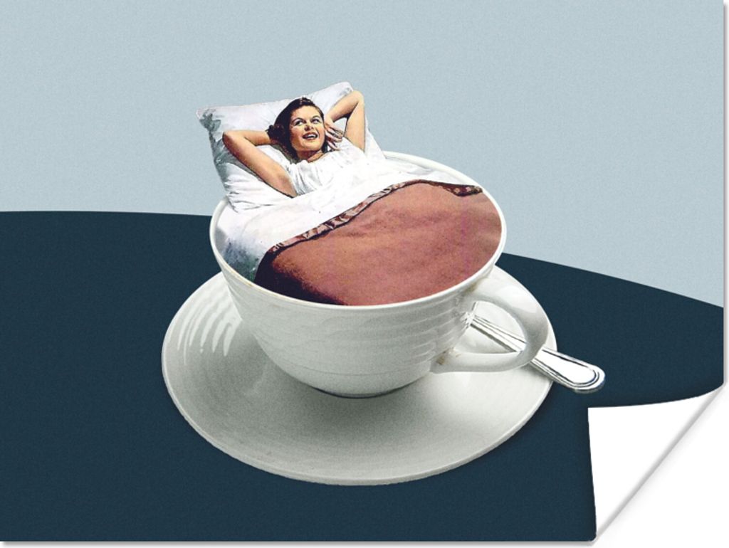 MuchoWow Poster Frau - Kaffee - Jahrgang 40x30 cm - Plakate für die Wände - Poster Wohnzimmer