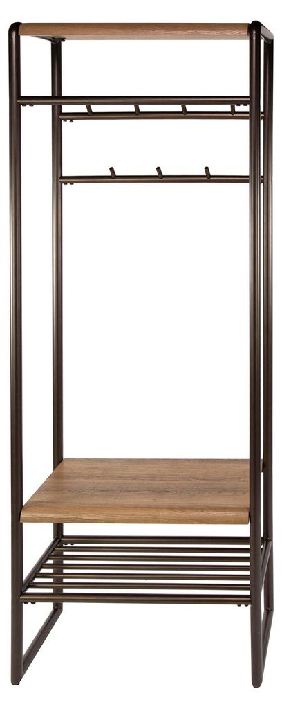 FURNLUX Dielenschrank Luno Eiche Und Bronze 70cm / Hauptfarbe: Braun / Abmessungen: 70 x 185 x 35 cm