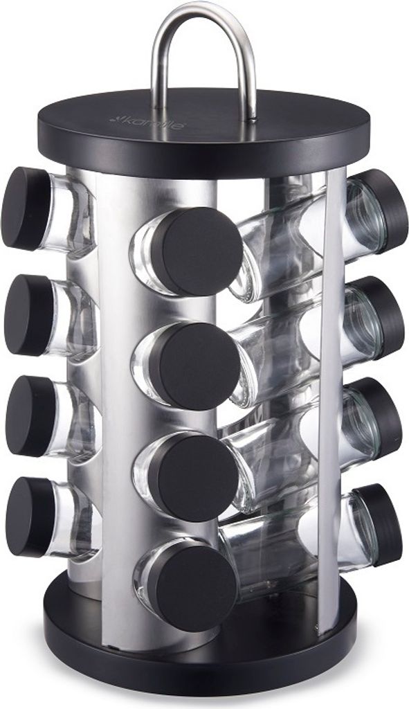 Gewürzset Drehbares Gewürzregal 16 Gläser KAMILLE KM-7043 Produktbild 