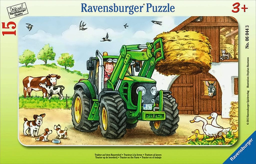 Traktor na farmie. Puzzle ramkowe 15 elementów Zdjęcie produktu 