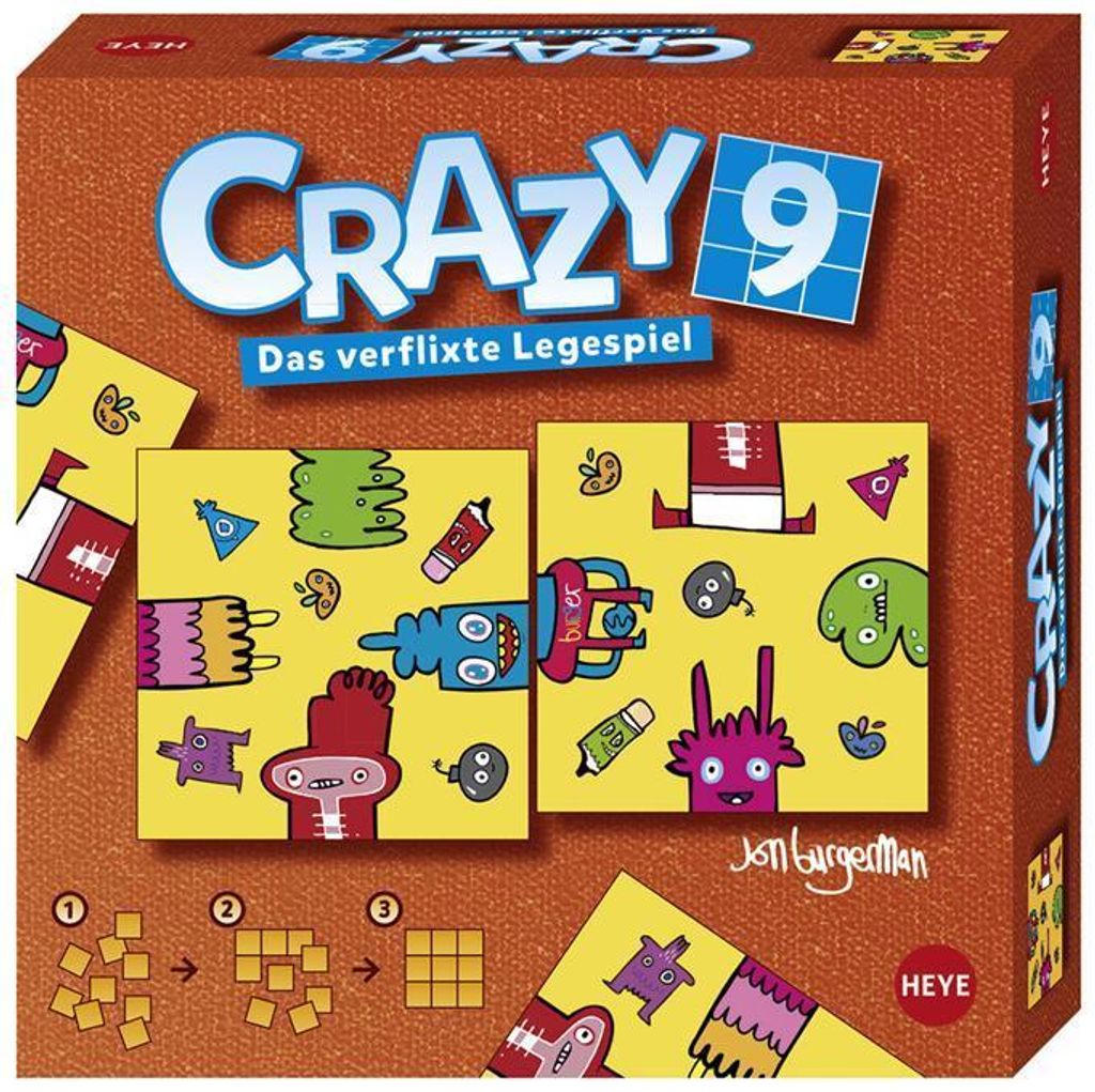 Legespiel "Crazy9 Burgerman Doddles" - 9 Teile von HEYE Produktbild 