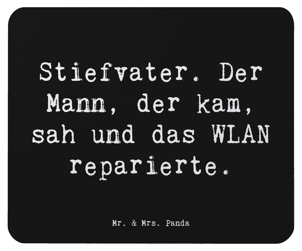 Mr. & Mrs. Panda Mouse Pad Spruch Stiefvater Held - Schwarz - Geschenk, pc mauspad, Wertschätzung, Verwandte, Mann, Technik, laptop mousepad, Fami...