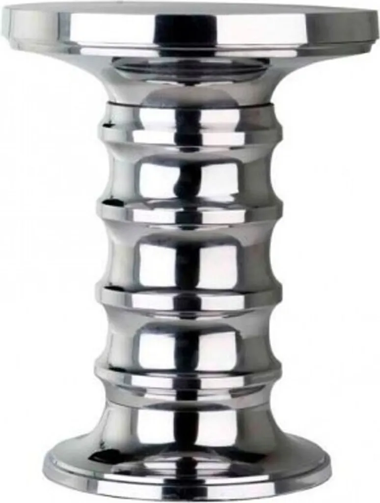 Table d'appoint Casa Padrino Art Deco en aluminium argenté luxueuse