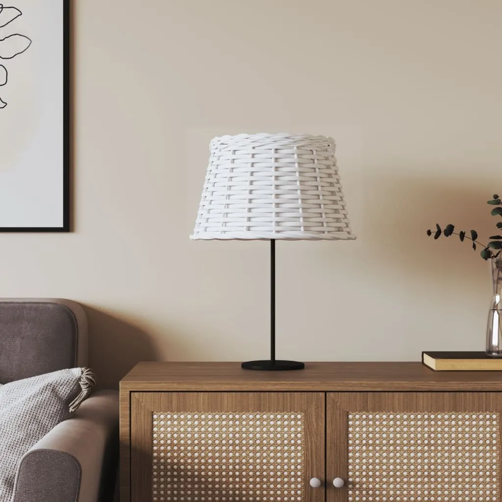 Abat-jour en Osier Blanc Ø38cm pour Luminaire et Pied de Lampe Best Möbel