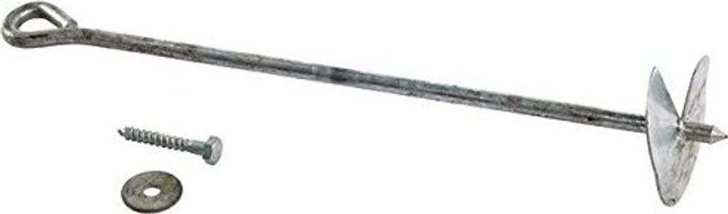 Bodenanker 50 cm, aus Stahl feuerverzinkt, inkl. Holzschraube + Scheibe 8 Stück