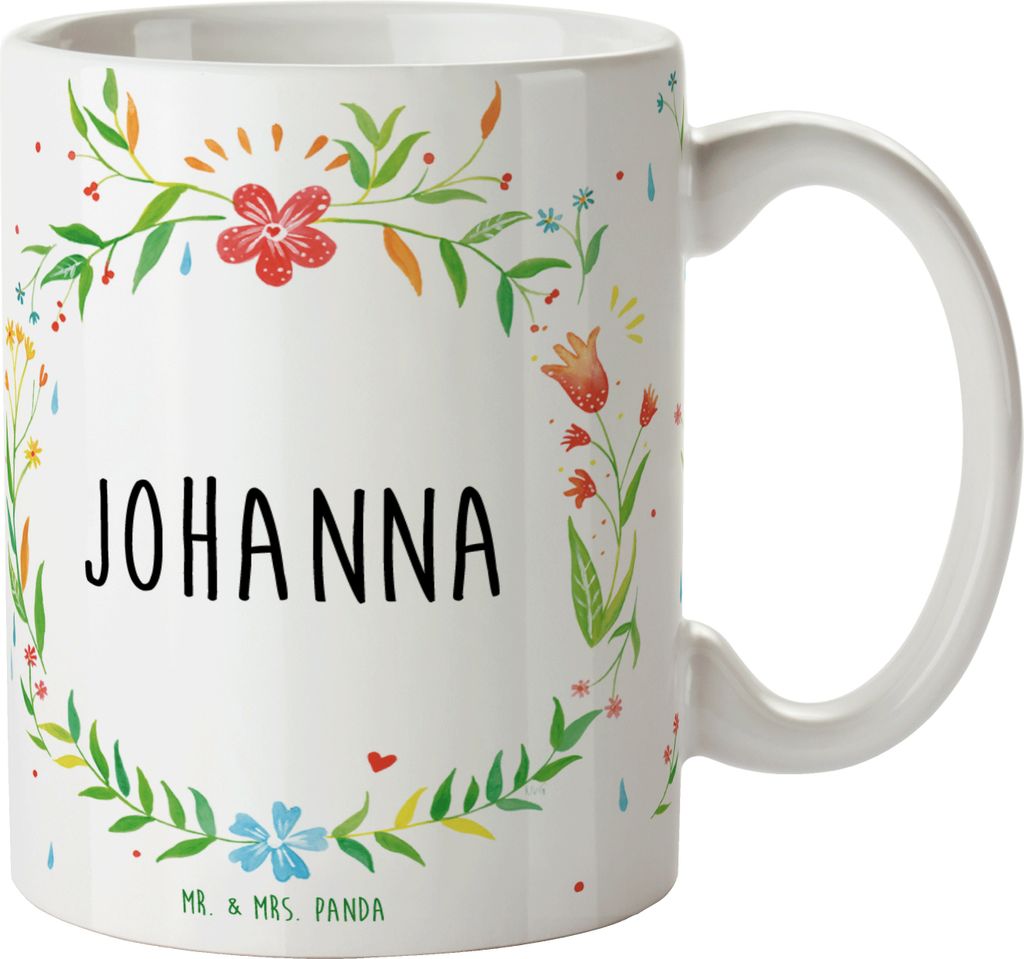 Mr. & Mrs. Panda Becher Johanna - Geschenk, Tasse, Bedruckte, mit Spruch, Kaffeetasse, Teetasse