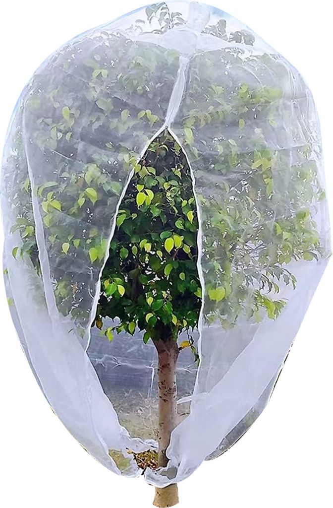 Netzabdeckung für Gartenpflanzen, insektensicher, vollständiger Schutz, Kordelzug und Reißverschluss, Schutz vor Vögeln, Zikaden, Obstbäumen, ...