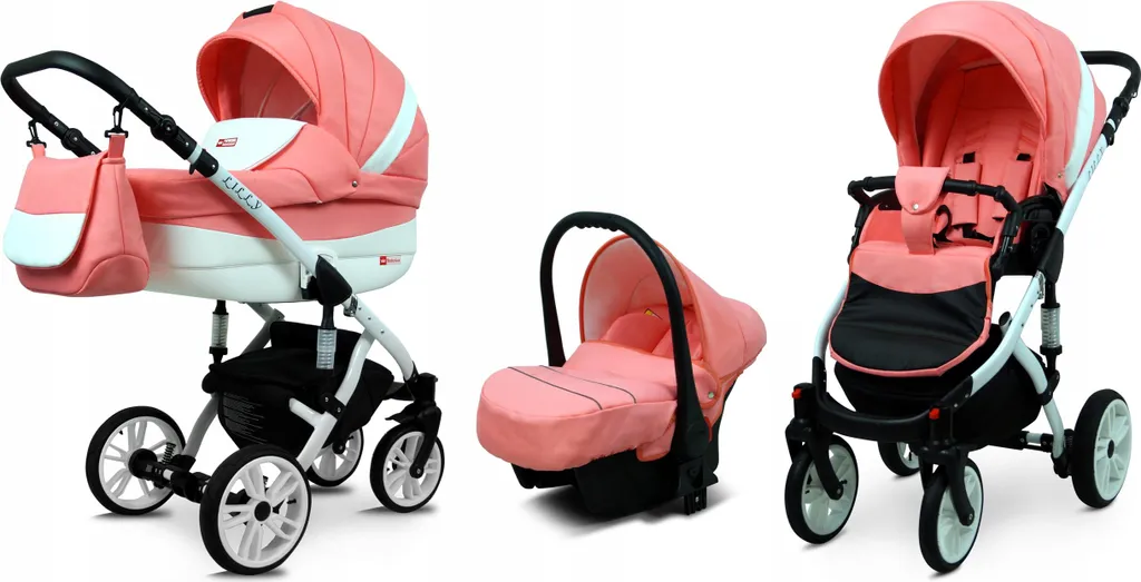 Ensemble chat 3-en-1 BabyLux Lilly Dahlia, Poussette modulable et Robuste
