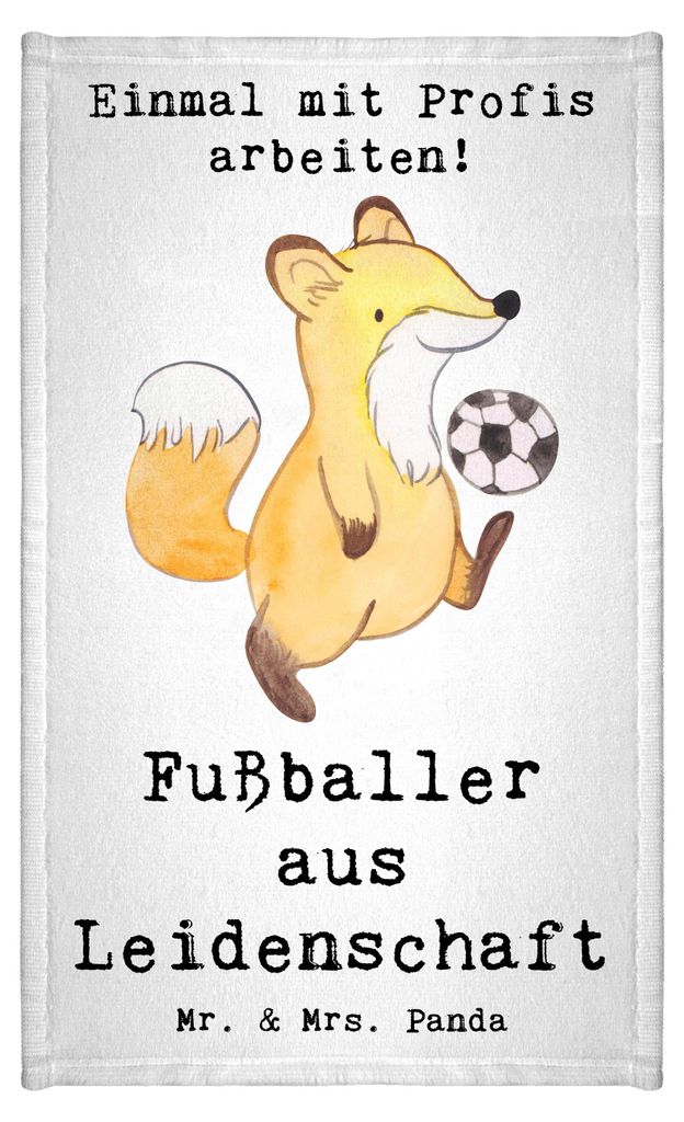 Mr. & Mrs. Panda Gästetuch Fußballer Leidenschaft - Weiß - Geschenk, Frotteetuch, Fußballspiel, Lustig, Baumwollhandtuch, Spruch, Fußballspruc...