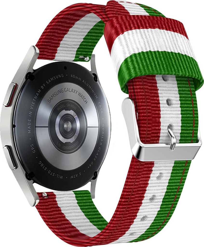 SYSTEM-S Armband 20 mm aus Nylon für Samsung Galaxy Watch 4 Smartwatch in Bunt