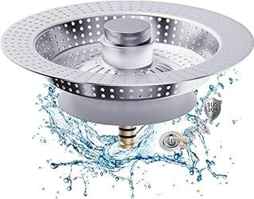 Tappo Pop-Up Lavello 3 in 1 Anti-Intasamento | Acciaio Inox Argento