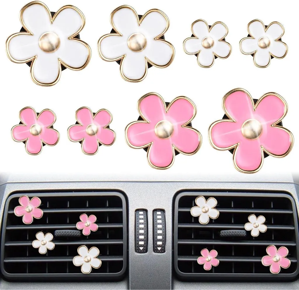 Diffuseur voiture anti odeur 8 marguerites clips ventilation auto