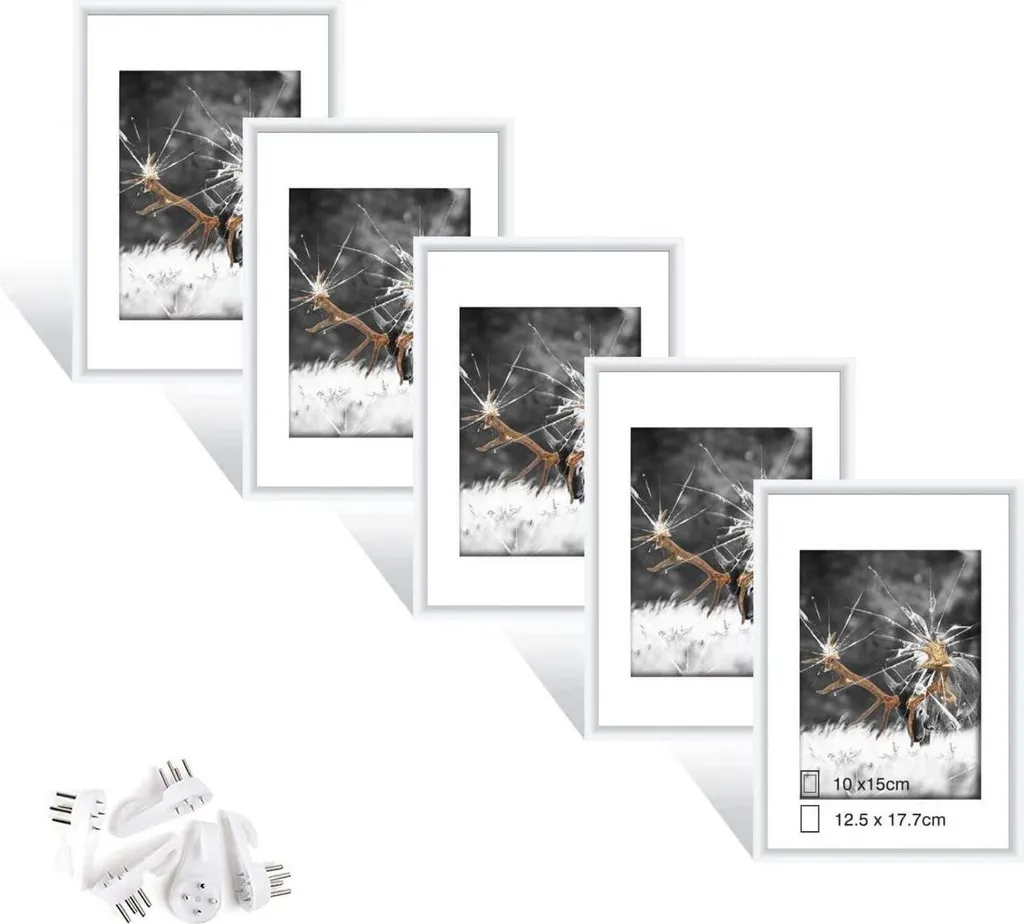 Set 5 Cornici Minimal Dmyifan Bianco 7" | Galleria Parete Moderna Plexiglass