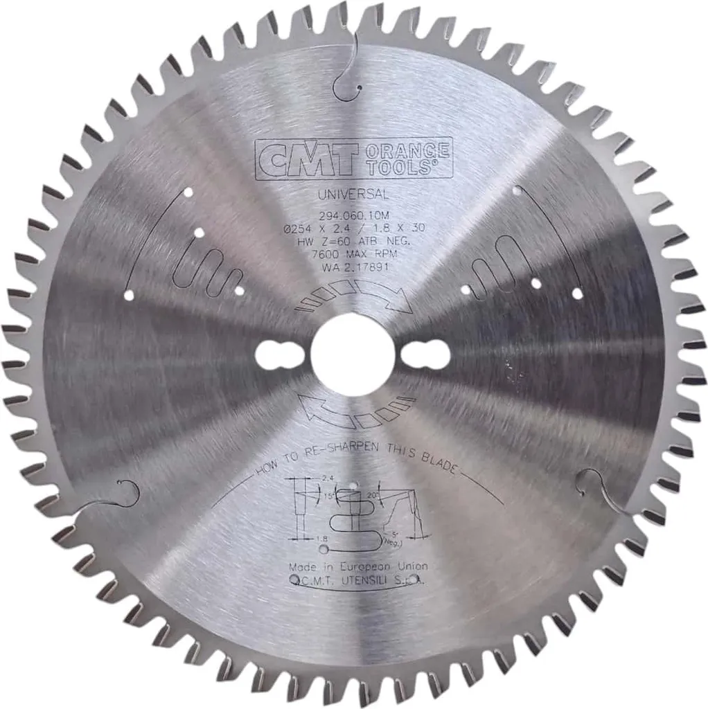 Lame de scie Z60 pour éviter les éclats sur bois et panneaux - 254 x 30 mm