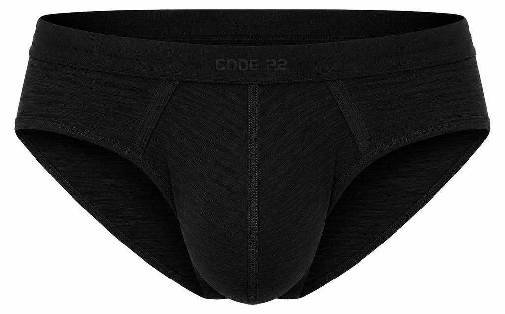 CODE 22 - Herren Slip Unterwäsche - Zebra Brief Black - 1x Größe M