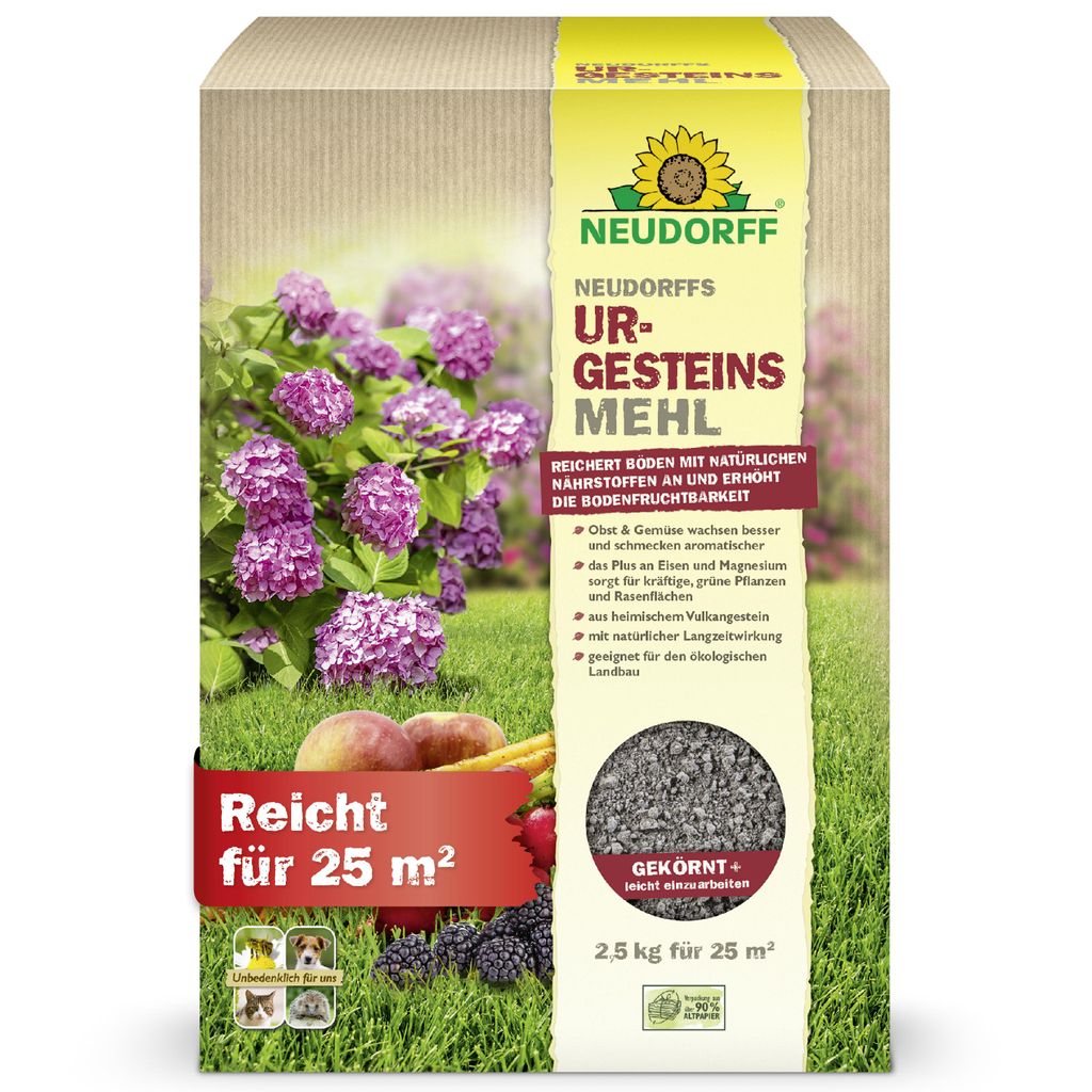 Neudorff UrgesteinsMehl - 2,5 kg für 25 m² erhöht Produktbild 