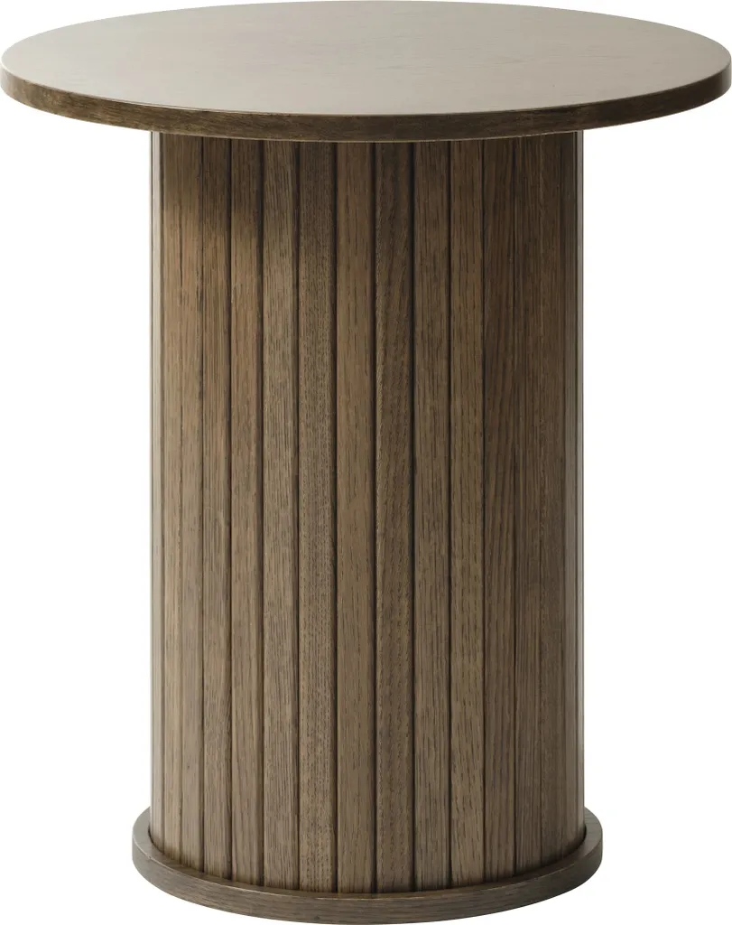Petite table d'appoint Nerja coloris chêne brun, meuble de salon 55cm