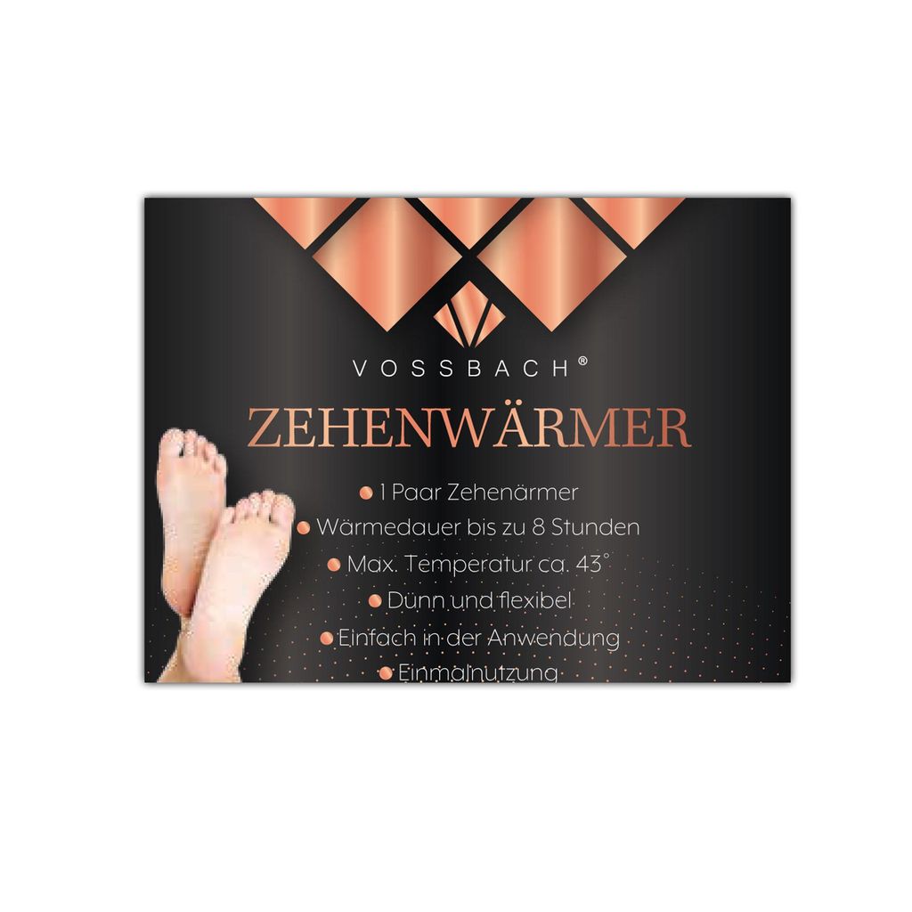 VOSSBACH 72 Paar Zehenwärmer 9,5 x 7 cm 8 Stunden selbstklebend Zehen Einlegesohlen Schuhwärmer Fußwärmer Wärmesohlen