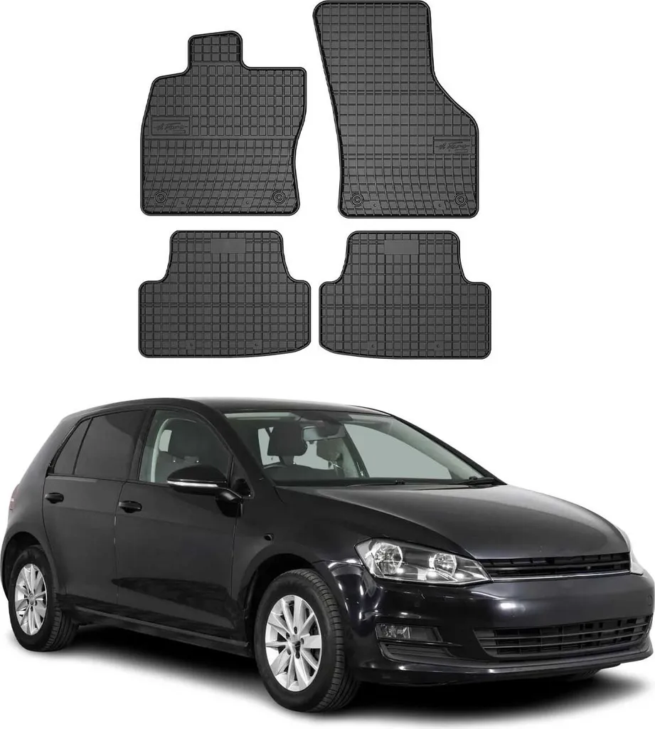 Tappetini Gomma VW Golf 7 2012-2020: Kit 4pz Su Misura Nero