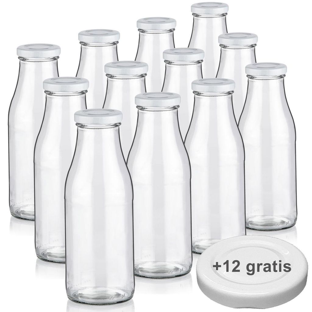 Milchflaschen 0,5L Smoothie Saft Flaschen 500ml leere Produktbild 
